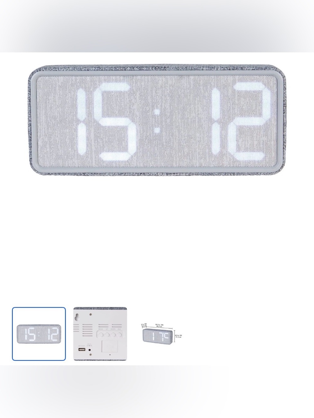 HOMETRENDS Gray Digital LED Alarm Clock - Modern Fabric iDesign